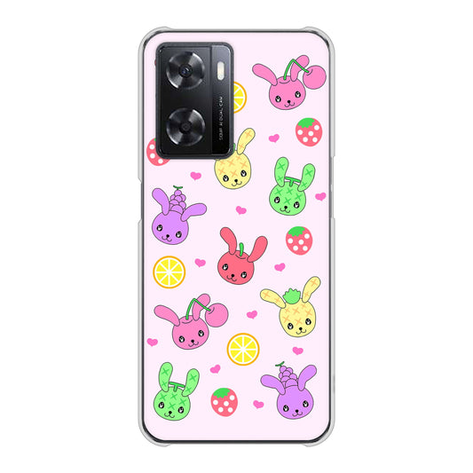 OPPO A77 AG825 フルーツうさぎのブルーラビッツ（ピンク） ハードケース 背面印刷