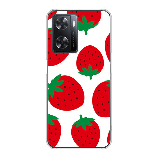 OPPO A77 SC818 大きいイチゴ模様レッド ハードケース 背面印刷