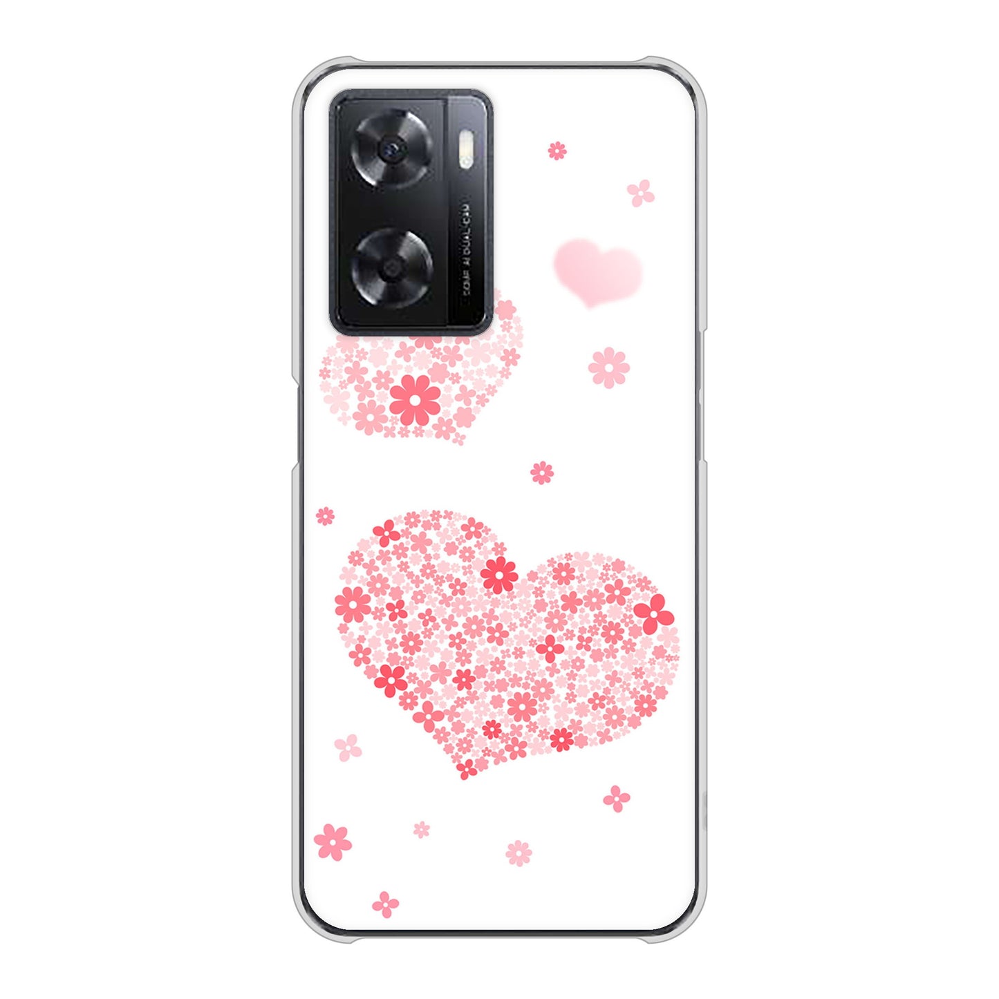 OPPO A77 SC824 ピンクのハート ハードケース 背面印刷