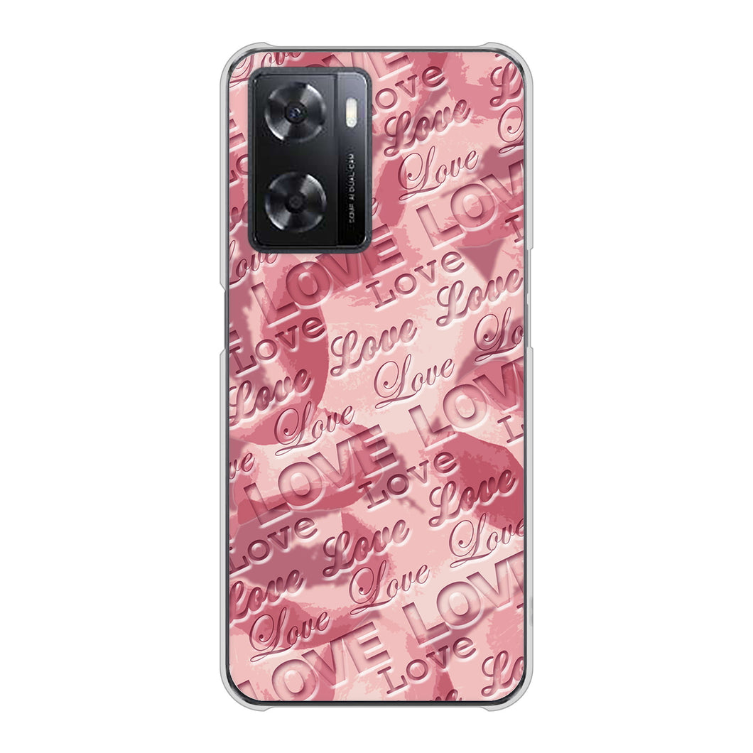 OPPO A77 SC844 フラワーヴェルニLOVE（ローズヴェルール） ハードケース 背面印刷
