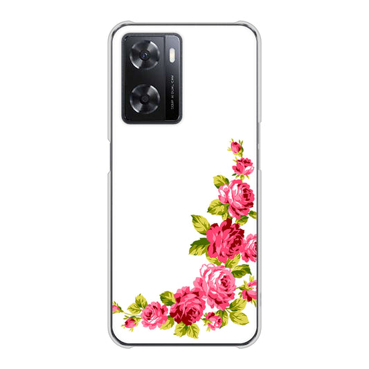 OPPO A77 VA825 バラのフレーム(白) ハードケース 背面印刷