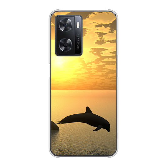OPPO A77 VA845 夕暮れのドルフィン ハードケース 背面印刷