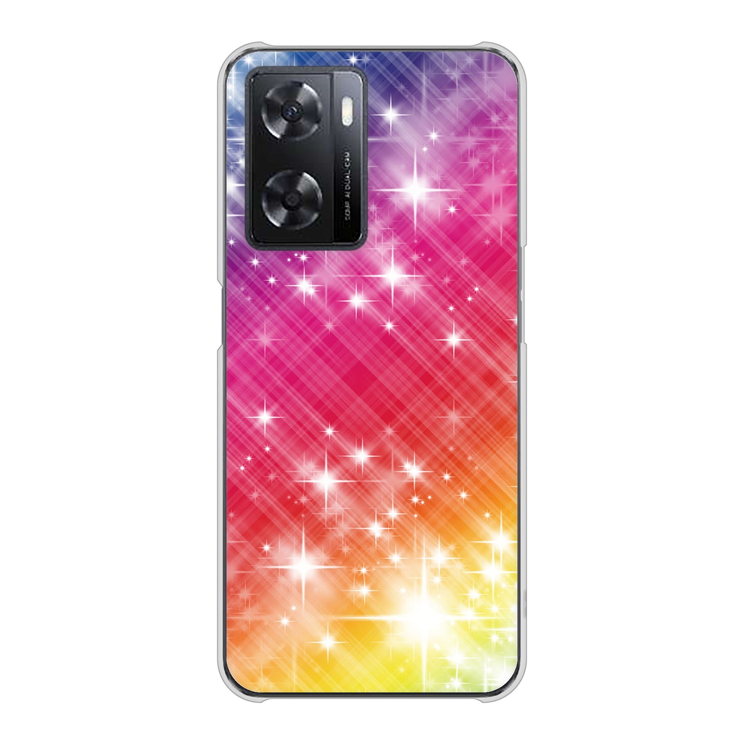 OPPO A77 VA872 レインボーフレーム ハードケース 背面印刷