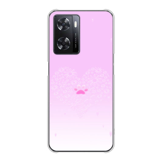 OPPO A77 YA955 ハート02 素材ホワイト ハードケース 背面印刷
