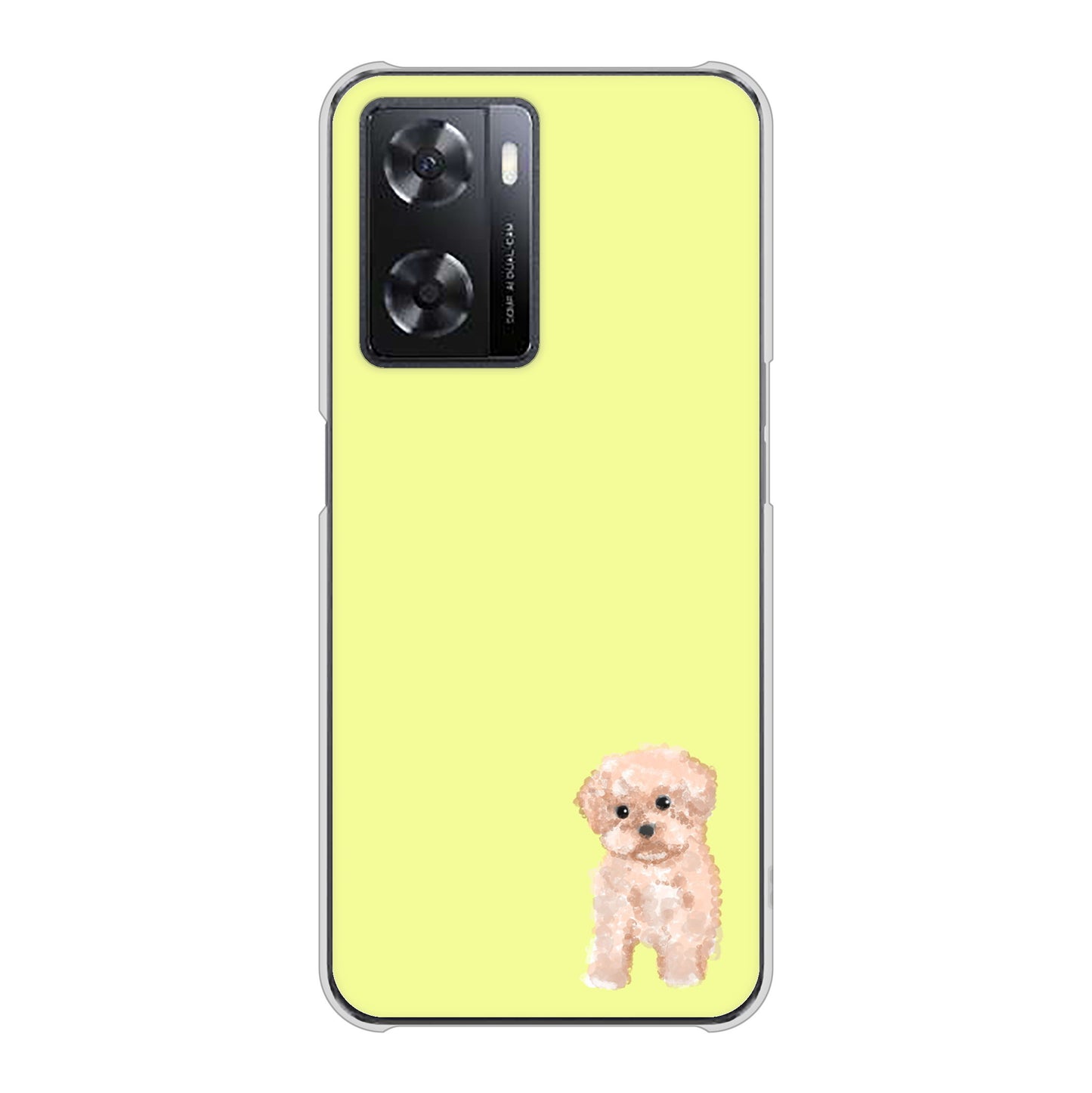 OPPO A77 YJ064 トイプードルアプリコット（イエロー） ハードケース 背面印刷