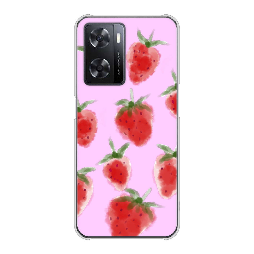OPPO A77 YJ180 イチゴ 水彩180 ハードケース 背面印刷