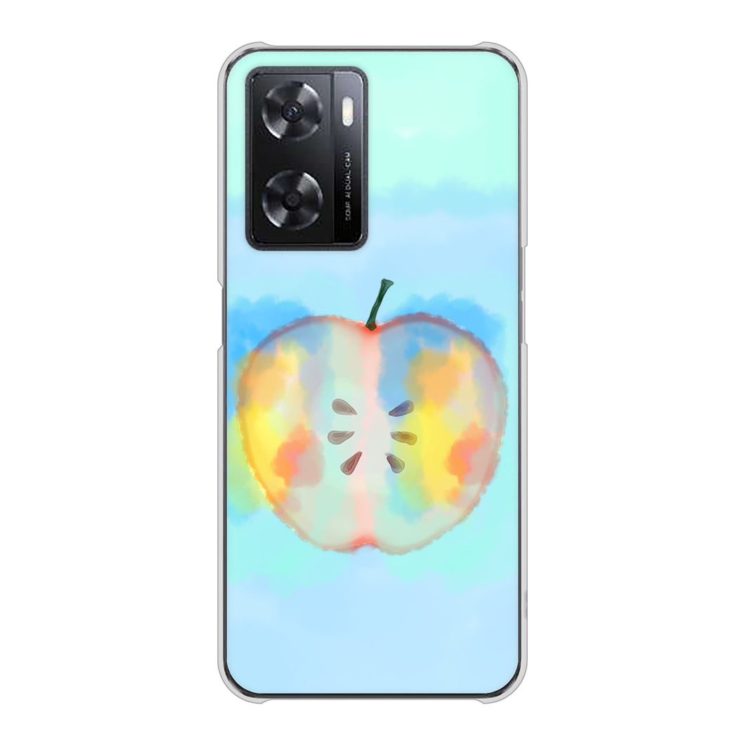OPPO A77 YJ181 りんご 水彩181 ハードケース 背面印刷