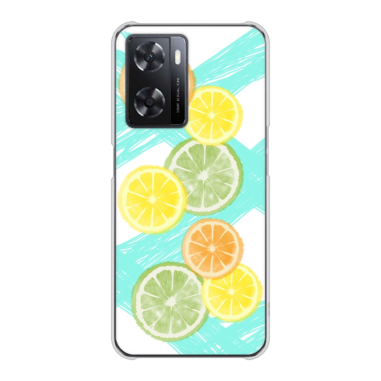 OPPO A77 YJ183 オレンジライム ハードケース 背面印刷