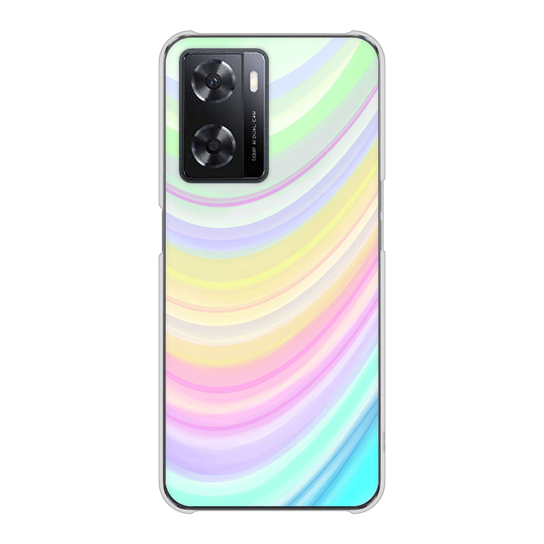 OPPO A77 YJ312 カラー レインボー ハードケース 背面印刷