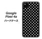 Google Pixel 4a 059 シンプル柄（水玉） ブラック ハードケース 背面印刷