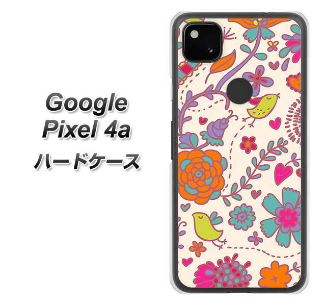 Google Pixel 4a 323 小鳥と花 ハードケース 背面印刷