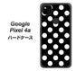 Google Pixel 4a 332 シンプル柄（水玉）ブラックBig ハードケース 背面印刷