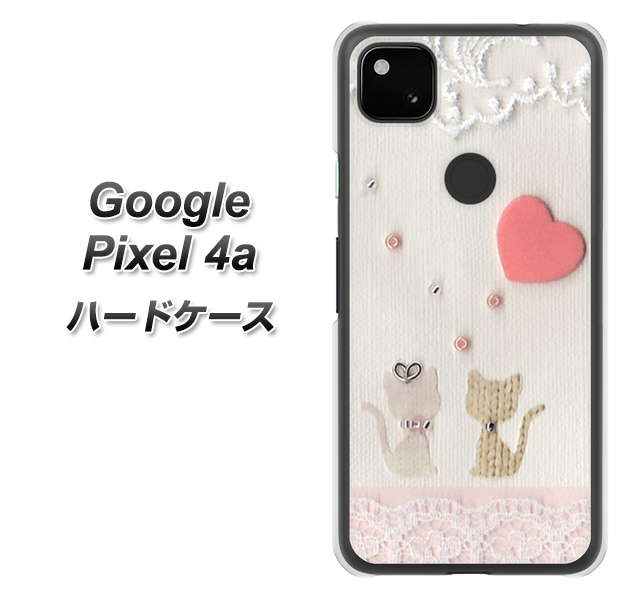 Google Pixel 4a 1104 クラフト写真ネコ（ハートM） ハードケース 背面印刷