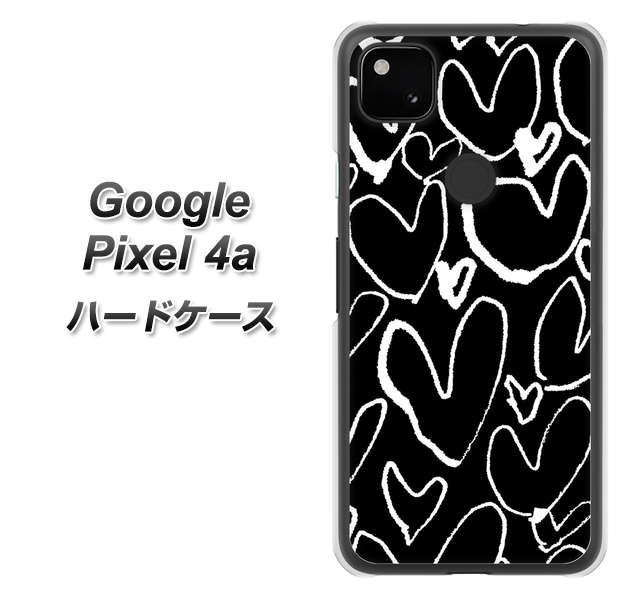 Google Pixel 4a 1124 ハート BK＆WH ハードケース 背面印刷