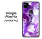 Google Pixel 4a 1211 桜とパープルの風 ハードケース 背面印刷