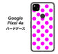 Google Pixel 4a 1351 シンプルビッグ紫白 ハードケース 背面印刷