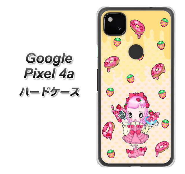 Google Pixel 4a AG815 ストロベリードーナツ（水玉黄） ハードケース 背面印刷