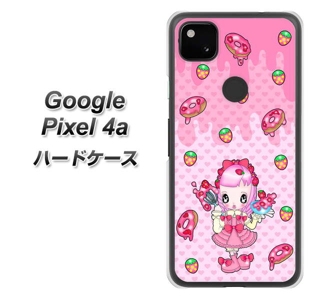 Google Pixel 4a AG816 ストロベリードーナツ（水玉ピンク） ハードケース 背面印刷