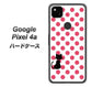 Google Pixel 4a EK807 ネコとシンプル ピンク ハードケース 背面印刷