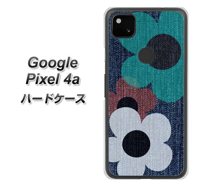 Google Pixel 4a EK869 ルーズフラワーinデニム風 ハードケース 背面印刷