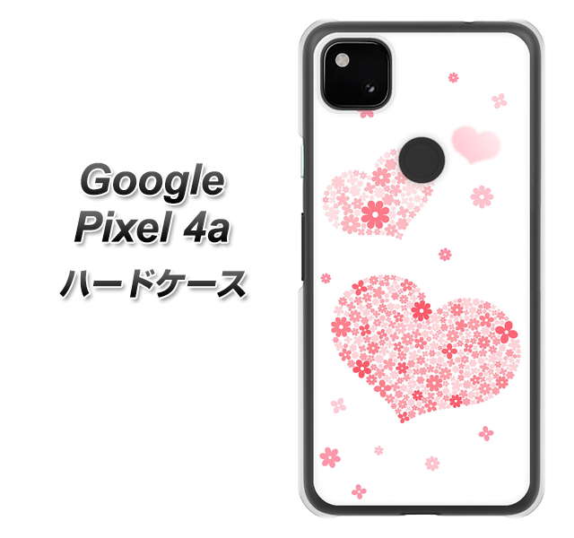 Google Pixel 4a SC824 ピンクのハート ハードケース 背面印刷