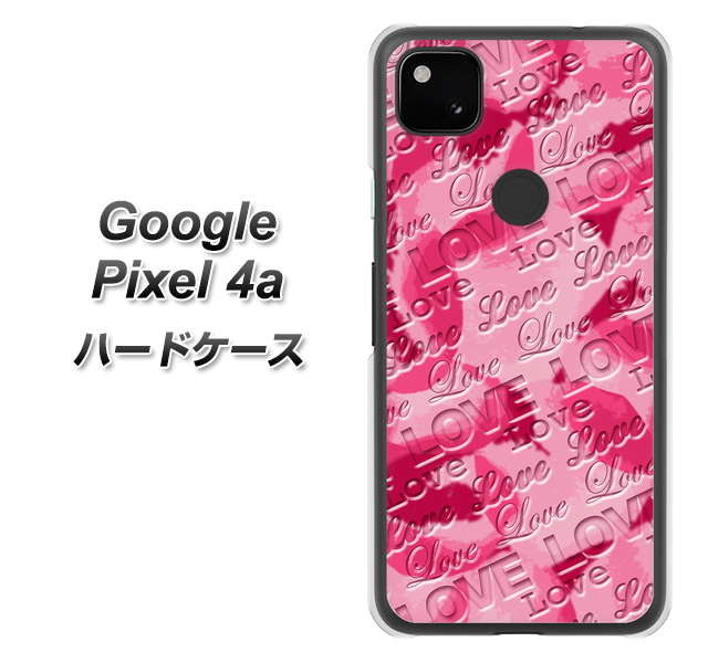 Google Pixel 4a SC845 フラワーヴェルニLOVE濃いピンク（ローズアンディアン） ハードケース 背面印刷