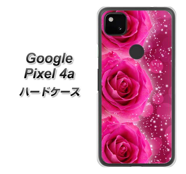 Google Pixel 4a VA815 3連のバラ ハードケース 背面印刷