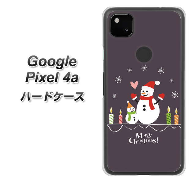 Google Pixel 4a XA809 雪だるまの親子 ハードケース 背面印刷