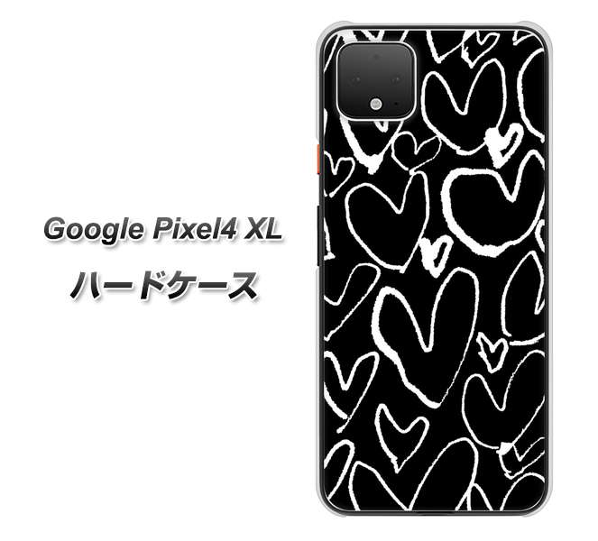 Google Pixel 4 XL 1124 ハート BK＆WH ハードケース 背面印刷