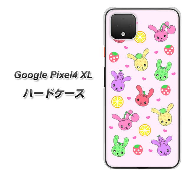 Google Pixel 4 XL AG825 フルーツうさぎのブルーラビッツ（ピンク） ハードケース 背面印刷
