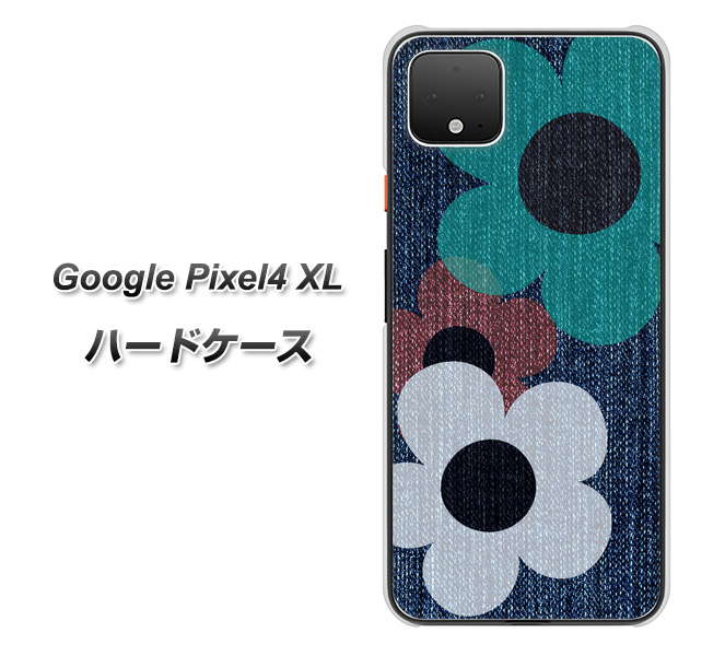 Google Pixel 4 XL EK869 ルーズフラワーinデニム風 ハードケース 背面印刷