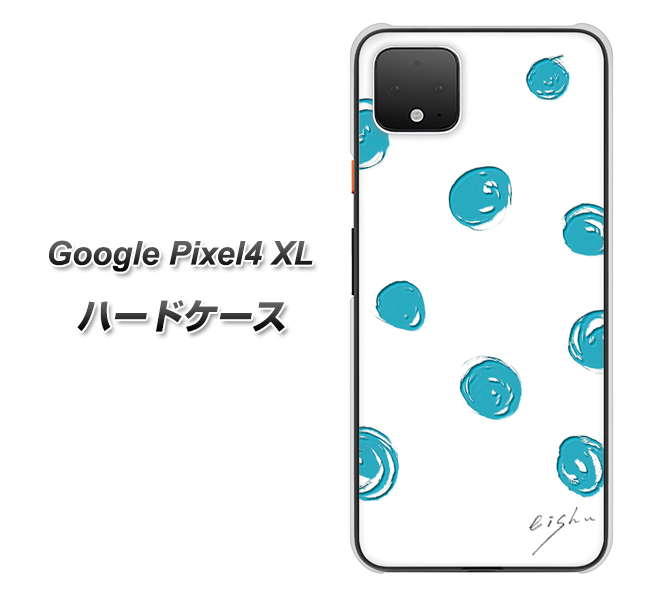 Google Pixel 4 XL OE839 手描きシンプル ホワイト×ブルー ハードケース 背面印刷
