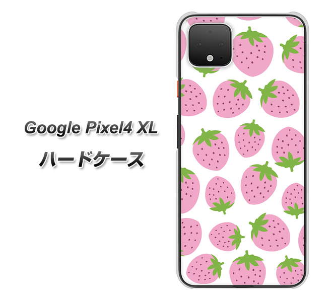 Google Pixel 4 XL SC809 小さいイチゴ模様 ピンク ハードケース 背面印刷