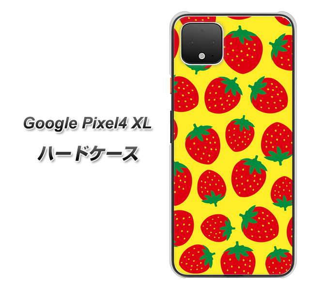 Google Pixel 4 XL SC812 小さいイチゴ模様 レッドとイエロー ハードケース 背面印刷