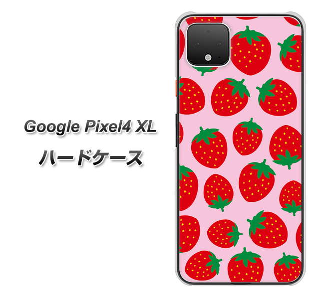 Google Pixel 4 XL SC813 小さいイチゴ模様 レッドとピンク ハードケース 背面印刷