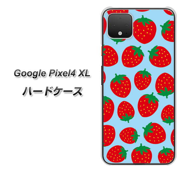 Google Pixel 4 XL SC814 小さいイチゴ模様 レッドとブルー ハードケース 背面印刷