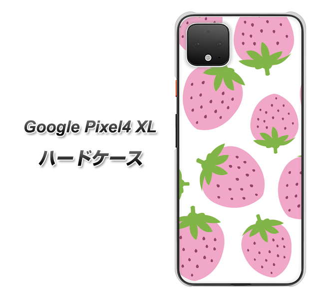 Google Pixel 4 XL SC816 大きいイチゴ模様 ピンク ハードケース 背面印刷