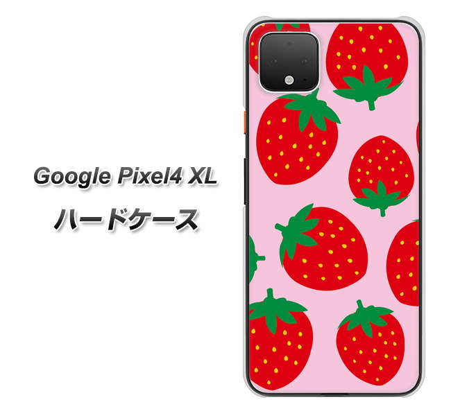 Google Pixel 4 XL SC820 大きいイチゴ模様レッドとピンク ハードケース 背面印刷