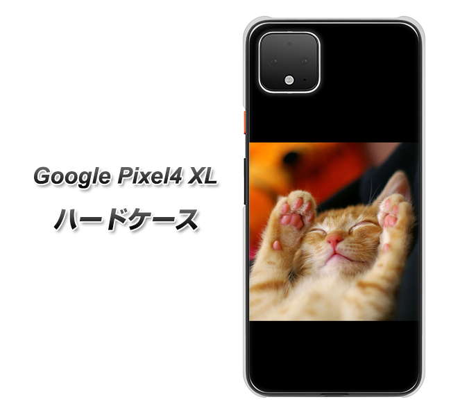 Google Pixel 4 XL VA804 爆睡するネコ ハードケース 背面印刷