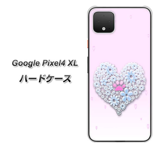 Google Pixel 4 XL YA958 ハート05 素材クリア ハードケース 背面印刷