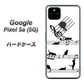 Google Pixel 5a (5G) 1112 音符とじゃれるネコ2 ハードケース 背面印刷