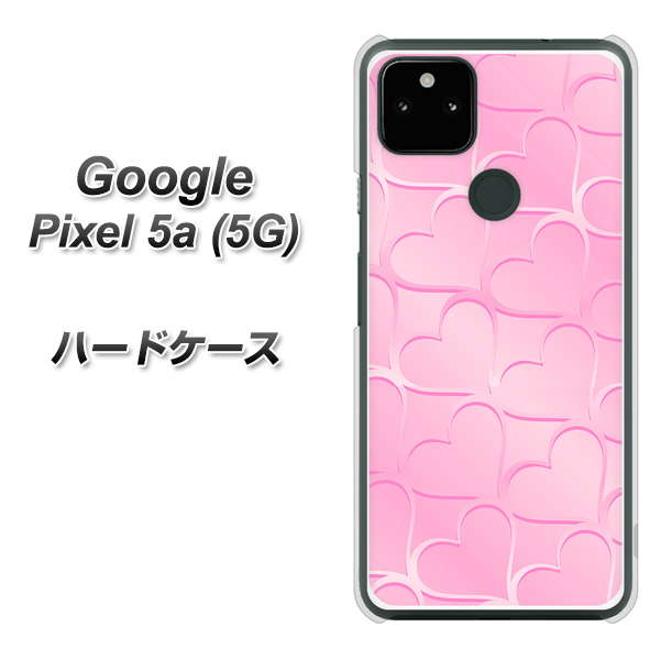 Google Pixel 5a (5G) 1342 かくれハート（ピンク） ハードケース 背面印刷