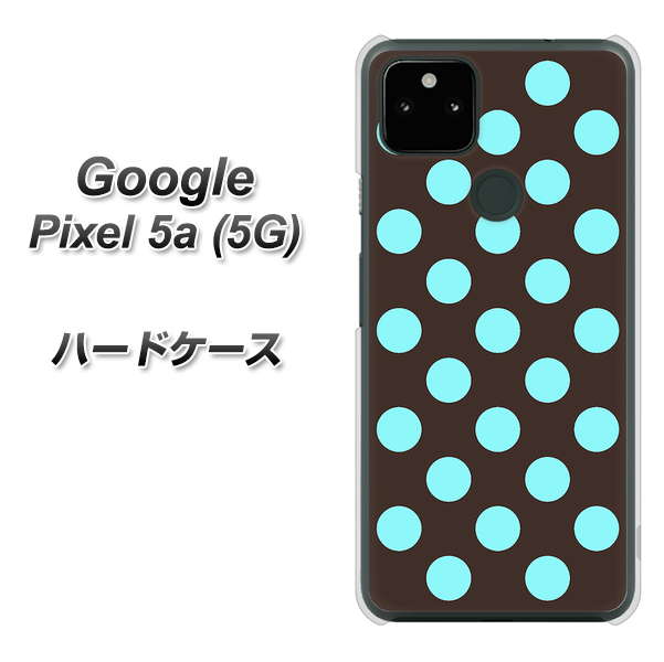 Google Pixel 5a (5G) 1352 シンプルビッグ水色茶 ハードケース 背面印刷