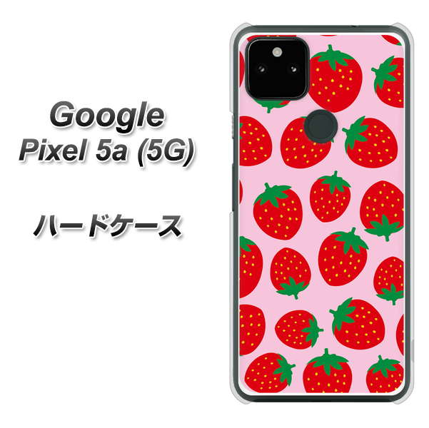 Google Pixel 5a (5G) SC813 小さいイチゴ模様 レッドとピンク ハードケース 背面印刷
