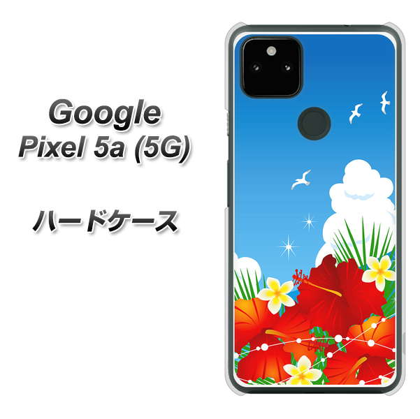 Google Pixel 5a (5G) VA821 ハイビスカスと青空 ハードケース 背面印刷