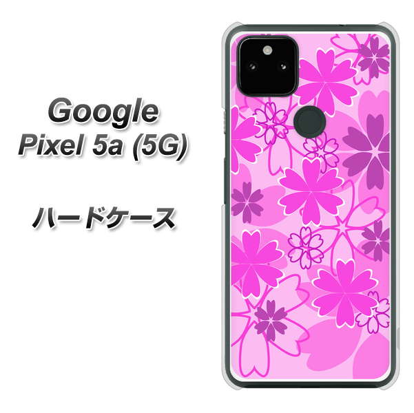Google Pixel 5a (5G) VA961 重なり合う花 ピンク ハードケース 背面印刷