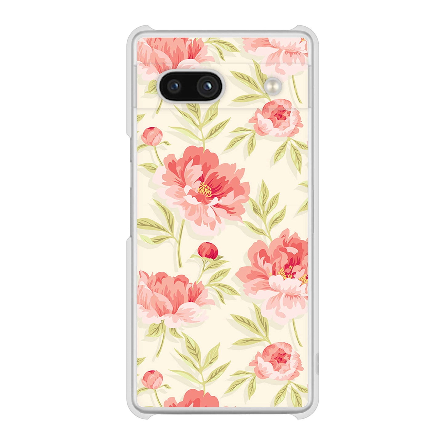 Google Pixel 7a 高画質仕上げ 背面印刷 ハードケース北欧の小花