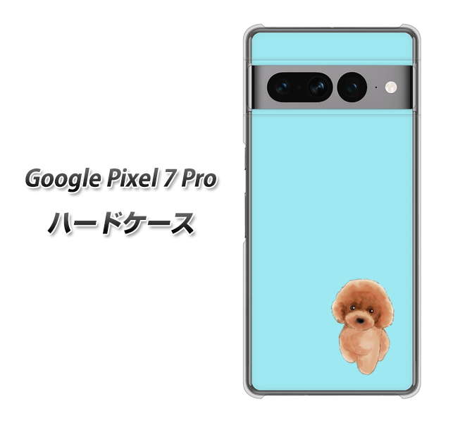 Google Pixel 7 Pro 高画質仕上げ 背面印刷 ハードケース【YJ050 トイプードルレッド（ブルー）】
