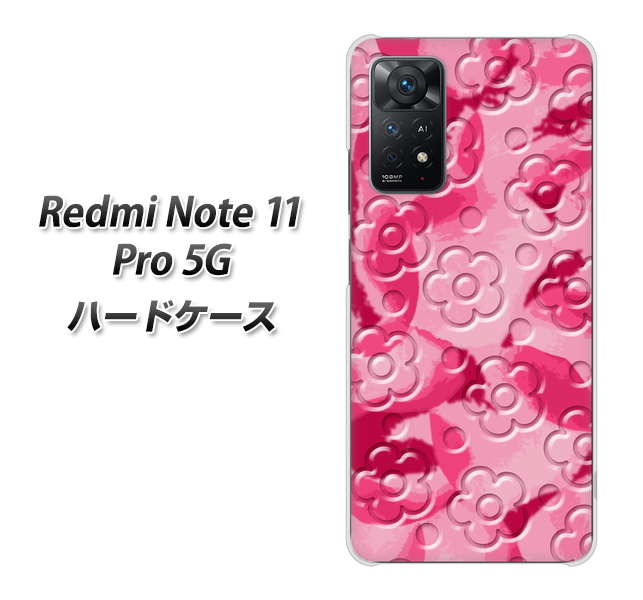 Redmi Note 11 Pro 5G SC847 フラワーヴェルニ花濃いピンク（ローズアンディアン） ハードケース 背面印刷