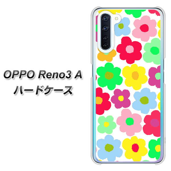 OPPO Reno3 A 758 ルーズフラワーカラフル ハードケース 背面印刷
